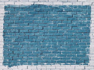 close-up photo of blue painted concrete brick wall thumbnail