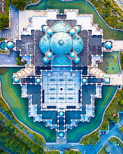 aerial photography of white and blue dome building at daytime thumbnail