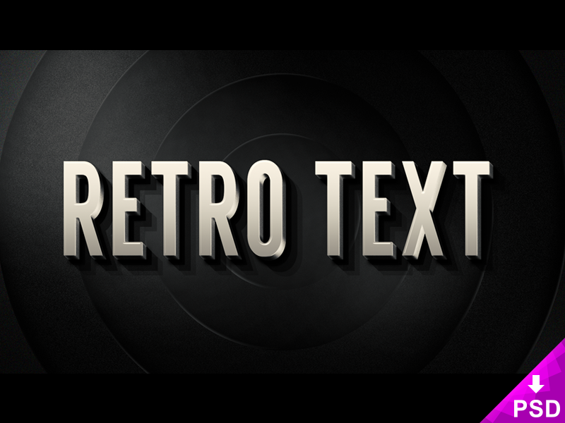 3D Retro Layer Style psd file