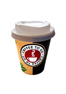 white, black, and yellow Coffee disposable cup thumbnail