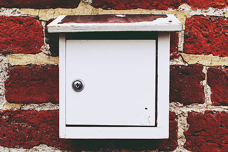 closed white wooden mail box thumbnail