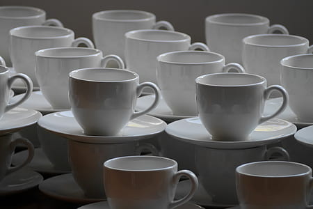 white ceramic mug and saucer plate lot thumbnail