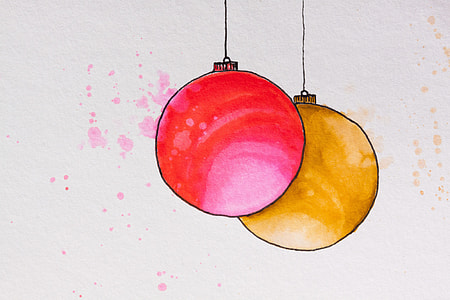 red and brown two lanterns painting thumbnail