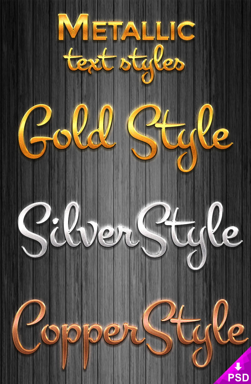 Metallic Layer Styles psd file