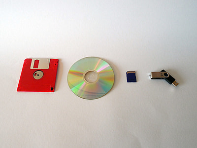 floppy disc, compact disk, memory stick, and flash drive thumbnail