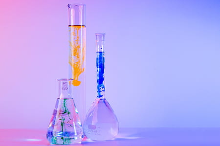 Beakers For Science With Water Photo thumbnail