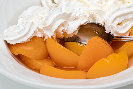 apricot, fruit, whipped cream, dessert, sweet, nutrition thumbnail