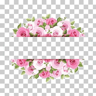 Rose Pink Flower Stock photography, Pink watercolor flower borders, pink rose artworkj PNG clipart