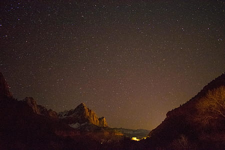 brown mountain during nighttime thumbnail
