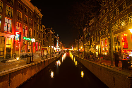 Amsterdam at night lighted up in the Netherlands thumbnail