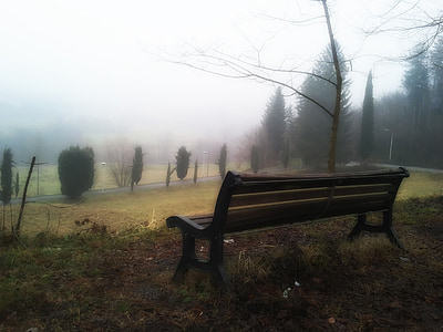 black wooden bench on park thumbnail