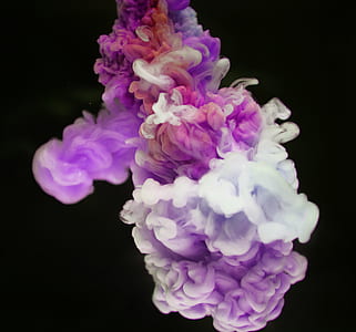 selective focus photography of purple and white smoke thumbnail
