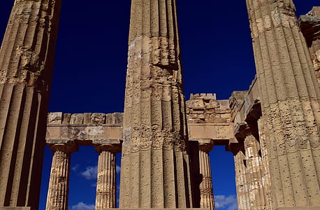 stone pillars under blue sky thumbnail