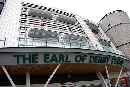 The Earl of Derby Stand at Aintree Racecourse, Liverpool, England thumbnail