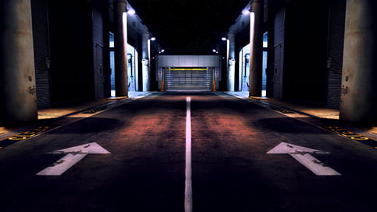 architectural photography of gray concrete road thumbnail