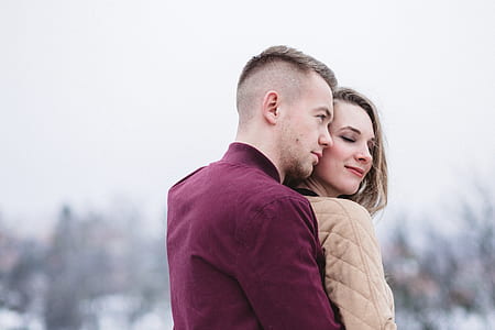 couple hugging while smiling during daytime thumbnail