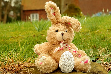 used beige rabbit plush toy thumbnail