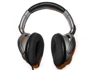 gray and black corded headphones thumbnail