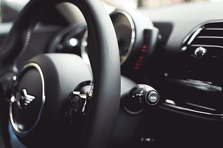 black Mini Cooper interior thumbnail