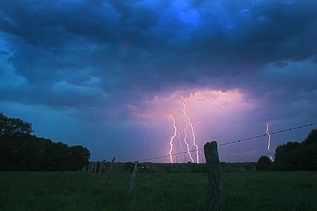 blue clouds with lightnings thumbnail