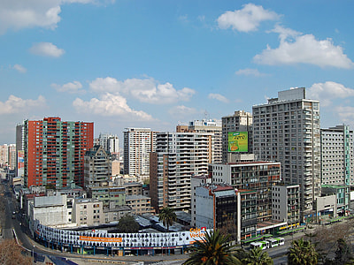 Building and skyline in Santiago, Chile thumbnail