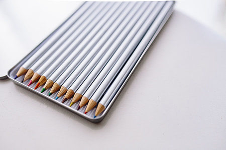 Silver crayons in a box thumbnail