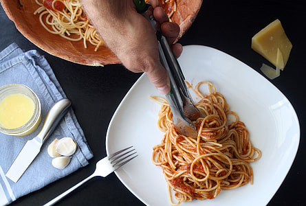 cooked pasta on white ceramic plate thumbnail