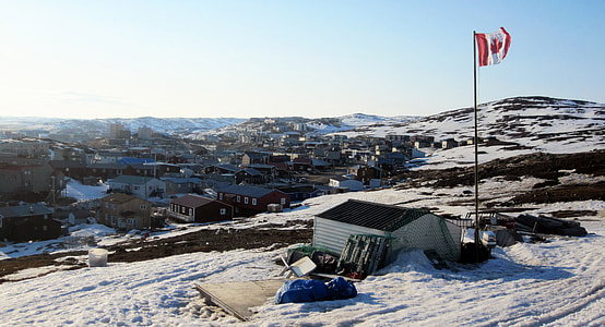 View of Iqaluit from Joamie Hill in Iqaluit, Nanuvut, Canada thumbnail