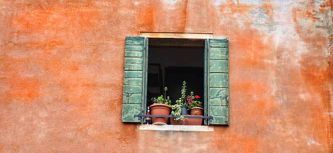 teal wooden window opened thumbnail