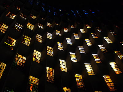 low angle photo of building during nighttime thumbnail