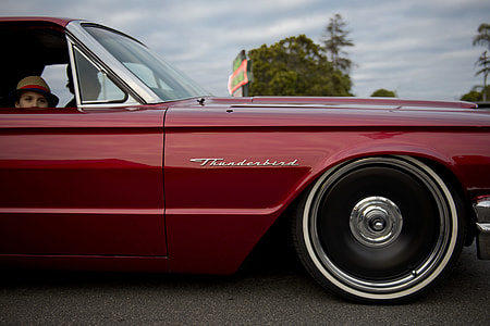 person sitting inside Ford Thunderbird vehicle thumbnail
