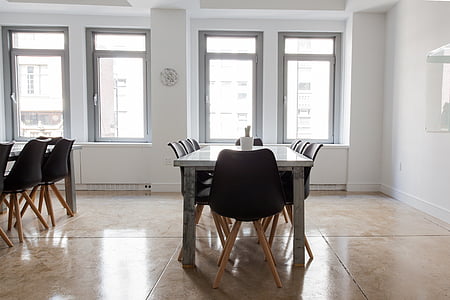 rectangular beige table and chair set thumbnail