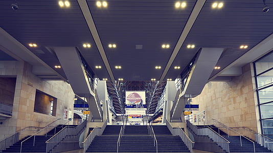 stairs, light, city, lights thumbnail