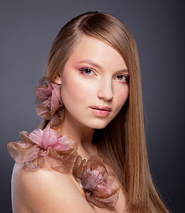 blonde haired woman with flowers thumbnail