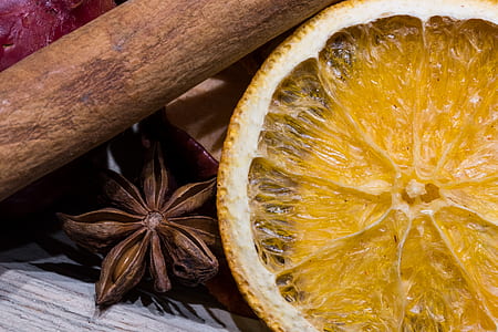 sliced lemon on brown surface thumbnail