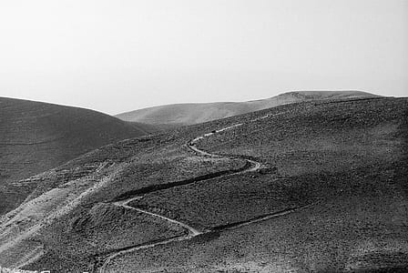 winding road grayscale photo thumbnail