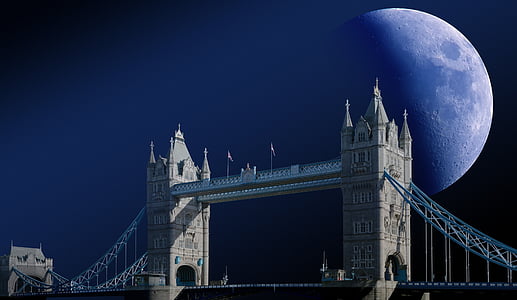 gray concrete bridge during nighttime thumbnail