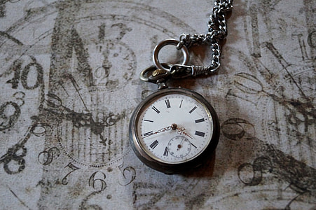 gray pocket watch on white textile thumbnail