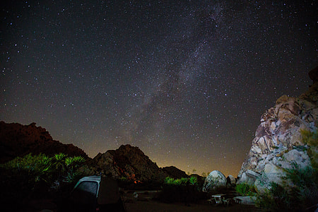 Long exposure shot of the Milky Way stars in the night sky thumbnail