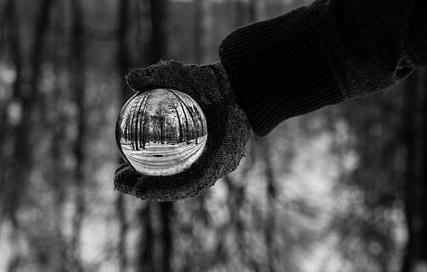 grayscale photo of person holding snowball thumbnail
