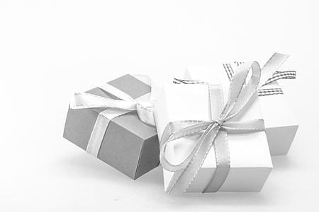 two white and one gray gift boxes thumbnail