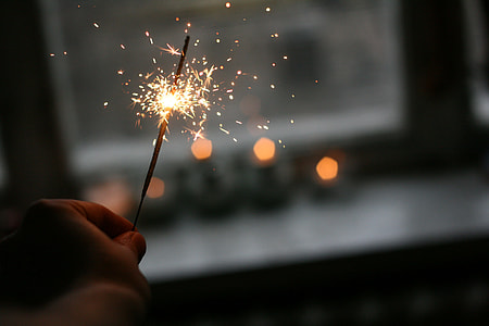 person, firecracker, sparkler, spark thumbnail