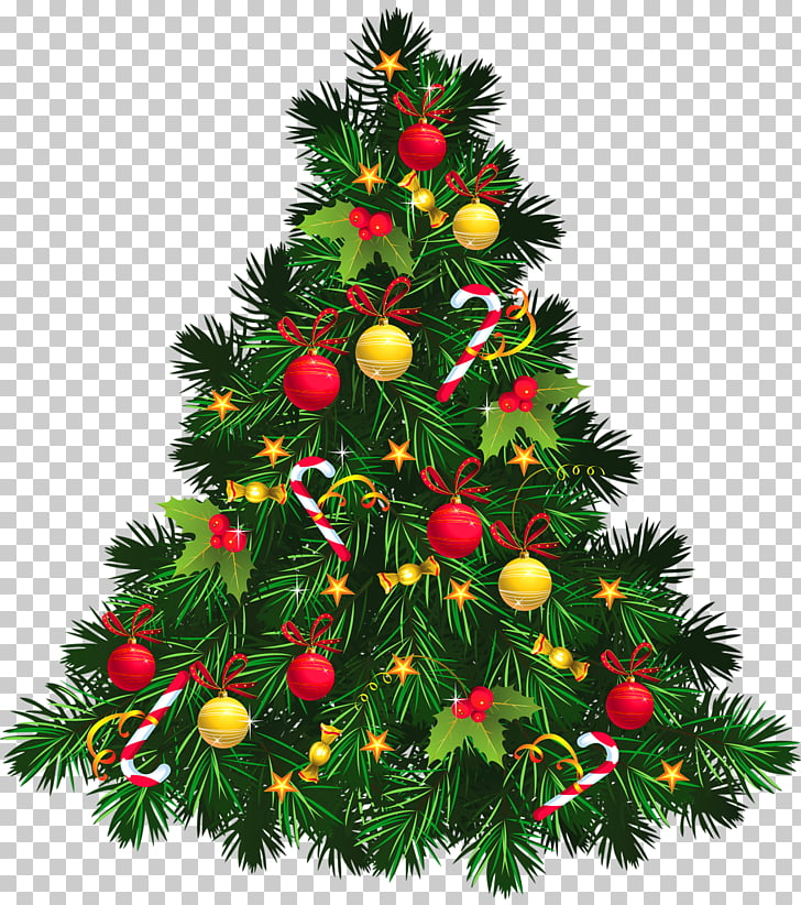 Christmas tree Christmas decoration , Transparent Christmas Tree with Ornaments , green Christmas tree illustration PNG clipart