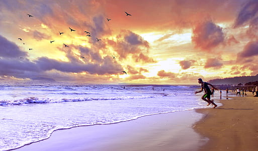 sea, dawn, nature, sky thumbnail