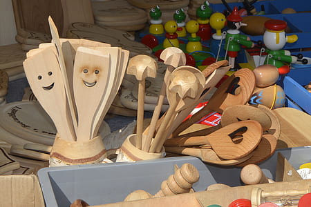 brown wooden utensils toy in cups thumbnail