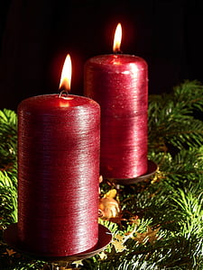 two red pillar candles thumbnail