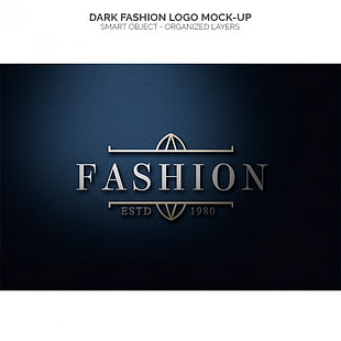 Dark fashion logo mock up psd file