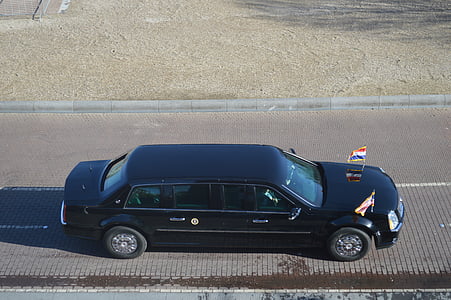 black limousine with flags thumbnail