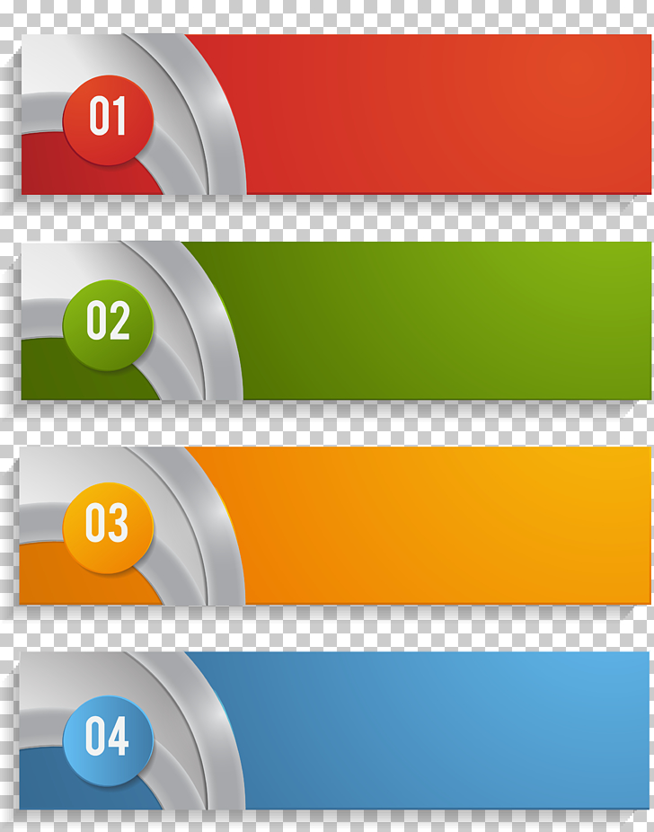 Chart Element, PPT element, red 1, green 2, orange 3, and blue 4 illustration PNG clipart