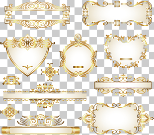 Ornament Gold, Decorative design frame gold pattern material, assorted-color ornates PNG clipart